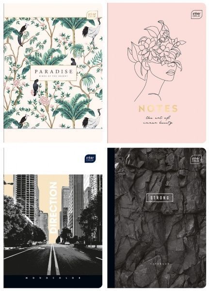 Тетрадь школьная А5 24 стр. клетка Mix в ассортименте InterDRUK