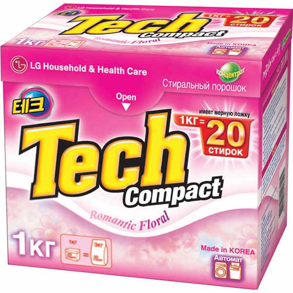 Пральний порошок Tech Lovely fresh 1 кг + Romantic floral 1 кг