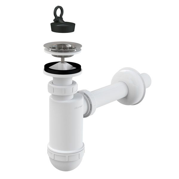 Сифон для умывальника Alca Plast d32 из нерж. решеткой d63