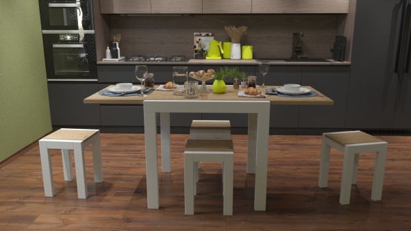 Табурет дерев’яний ViANT Крос Дерево (к-кт 2 шт) дуб тахо / венге темний 