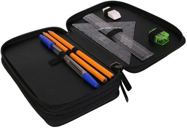 Пенал школьный Double Dino Skeleton 23 предмета 50026098 Herlitz черный