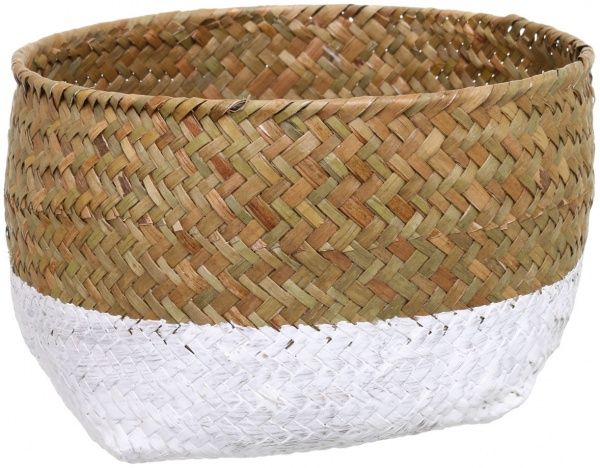 Кошик плетений середній 20х12 см білий