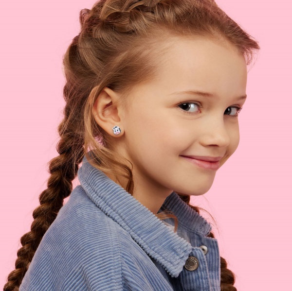 Серьги-пусеты UMa&UMi Зебрятко с флажком