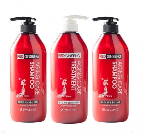 Косметичний набір 3W Clinic шампунь та кондиціонер Red Ginseng Aging Treatment Set