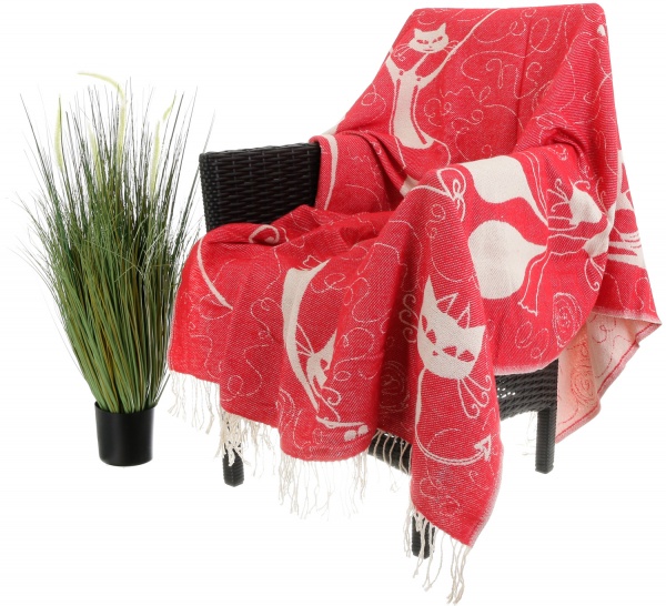 Плед дизайн 9/2 140x200 см красный с белым Ярослав 