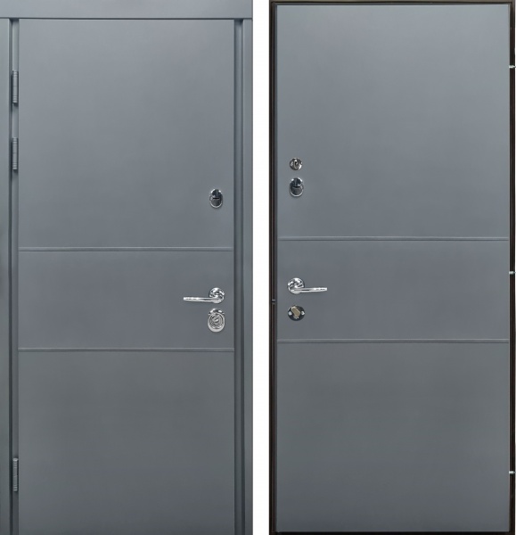 Дверь входная Булат Elegant 703 грей 2050x950 мм левая