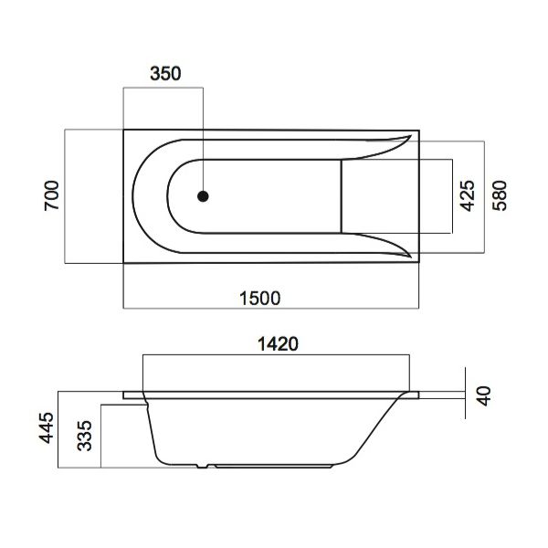 Ванна акриловая AM.PM Spirit W72A-150-070W-A2 150x70