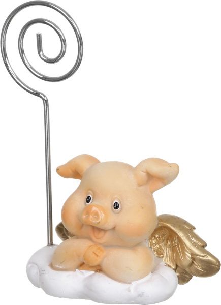 Декорация новогодняя Сувенир-держатель визиток Свинка мультяшная 5,5х8 см ZY1908-29AB 