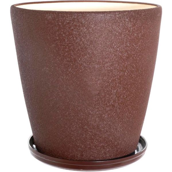 Горшок керамический Ориана-Запорожкерамика Грация №0 шелк шоколадный круглый 30л темный шоколад (056-0-023) 