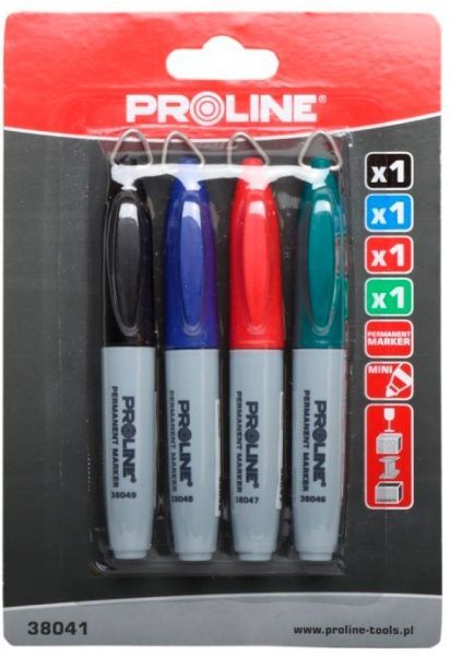 Набір маркерів будівельних тонкі (чорний, синій, чевоний,зелений) Profix 4 шт. 38041