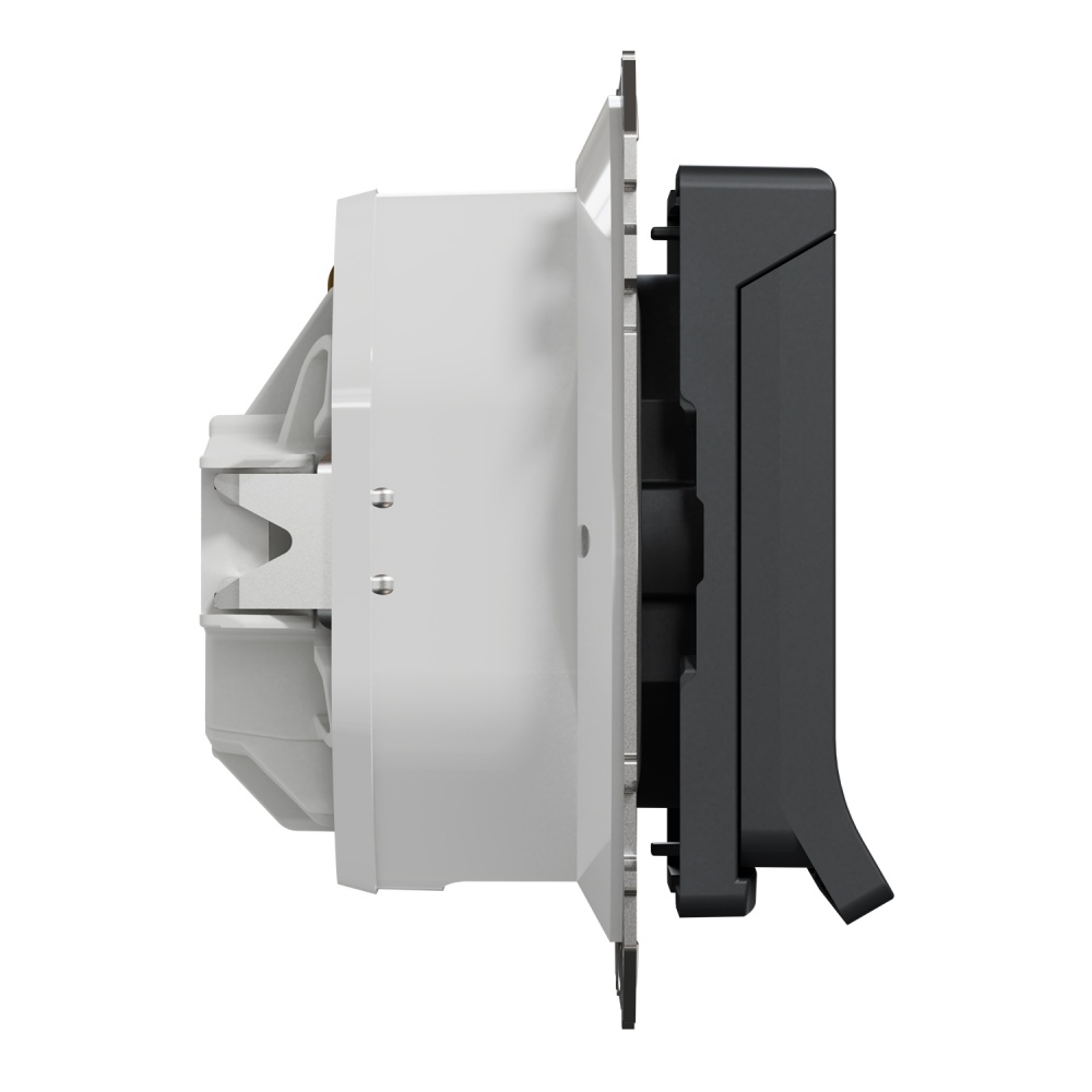 Розетка силова із заземленням Schneider Electric Sedna Design зі шторками з кришкою чорний SDD214024