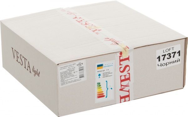 Бра Vesta Light 1x40 Вт E14 черный LOFT 17371 чорний