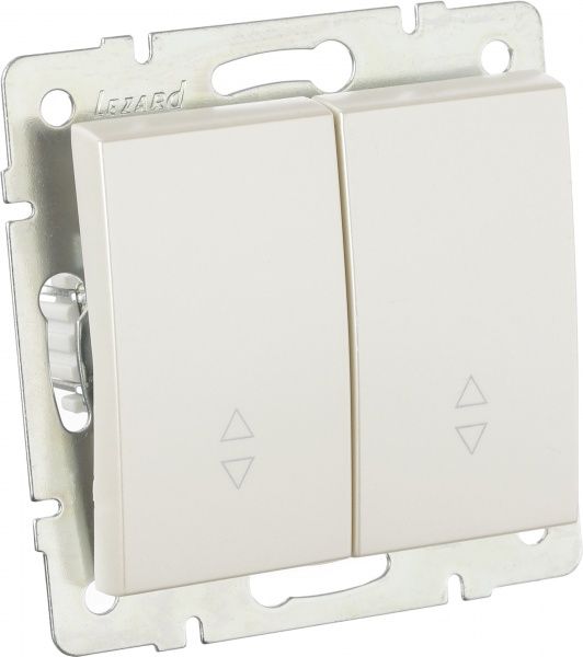 Выключатель проходной двухклавишный Lezard Rain без подсветки 250В жемчужно-белый 703-3088-106