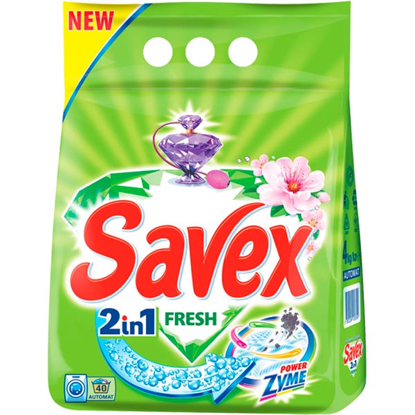 Стиральный порошок Savex PowerZyme 2in1 Fresh 4 кг