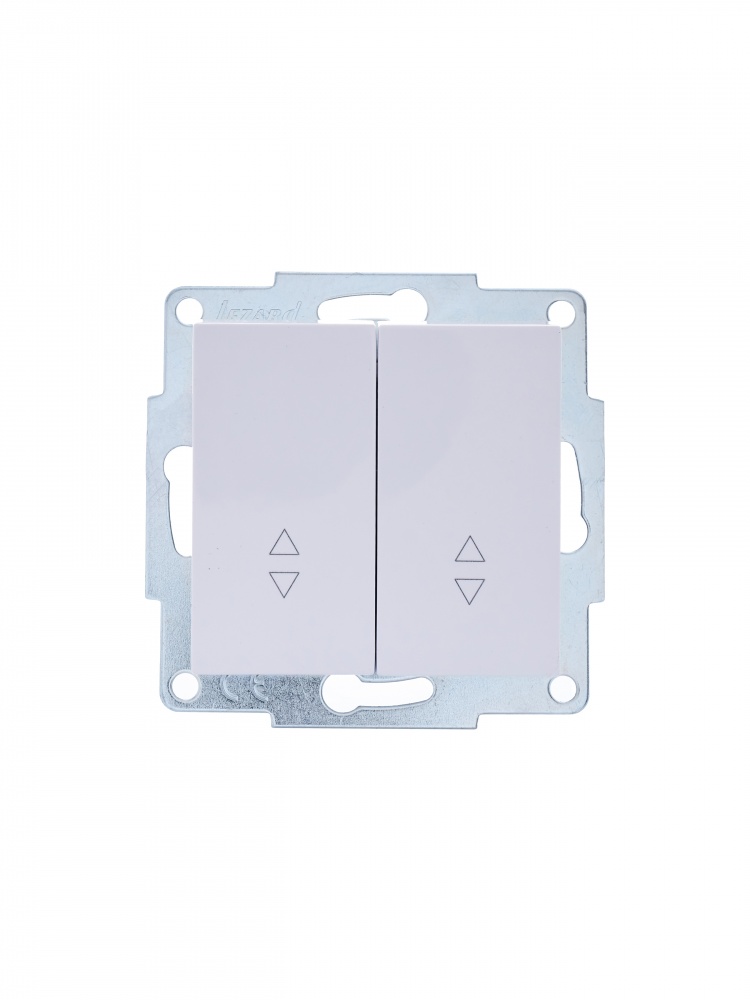 Выключатель проходной двухклавишный Lezard Vesna белый 742-0288-106