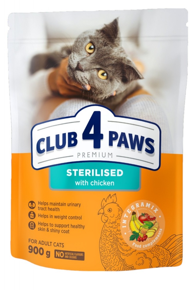 Корм сухий для стерилізованих котів преміум з куркою 900 г