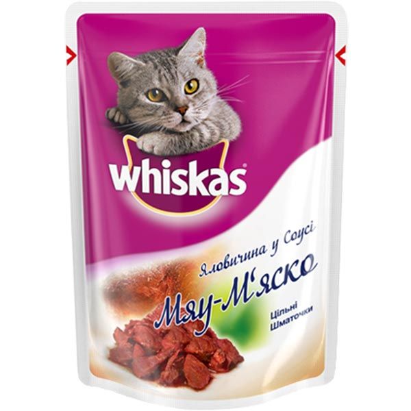 Корм Whiskas Мяу-мяско з яловичиною 85 г