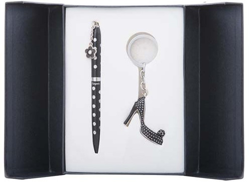 Набор LANGRES подарочный Heel: ручка шариковая + брелок черный LS.122012-01 