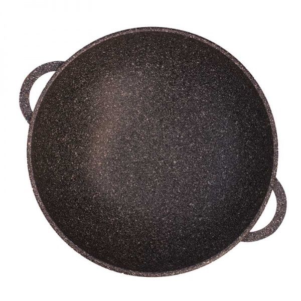 Сковорода WOK с крышкой с антипригарным покрытием 30 см Гранит Браун 30033РС Biol