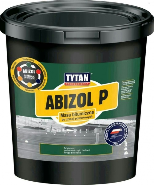 Мастика Tytan битумная для бесшовной гидроизоляции Abizol P черная 9 кг