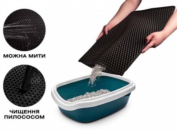 Килимок для туалету EVAtech Kitty 60х40 см чорна сота