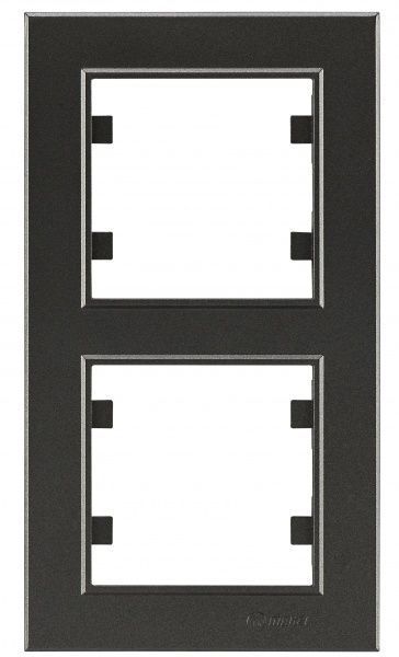 Рамка двухместная Makel Karea вертикальная дымчатый