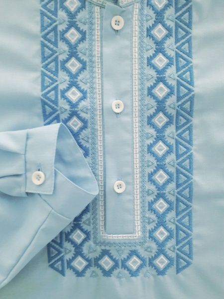 Вышиванка для мальчиков Эдельвика 205-20/00 с синей вышивкой р.116 голубой 