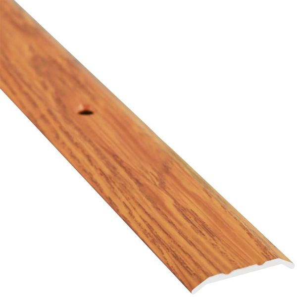 Порожек алюминиевый декорированный Braz Line рифленый с отверстиями 25x2700 мм дуб светлый