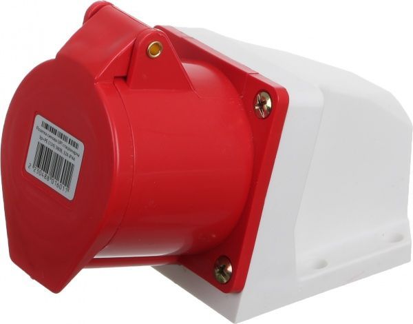 Розетка силовая стационарная с заземлением UP! (Underprice) 3p+PE (124) 380В, 32А IP44 серый