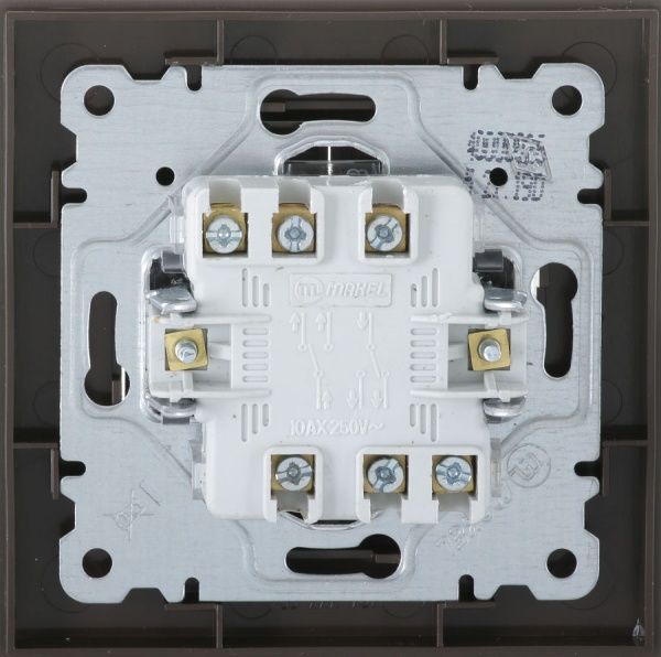 Переключатель двухклавишный Makel Karea без подсветки 10 А 220В коричневый