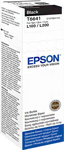 Чернила  Epson C13T66414A Black для Epson L312, L350, L355, L362, L366, L456, L550, L555, L1300 C13T66414A