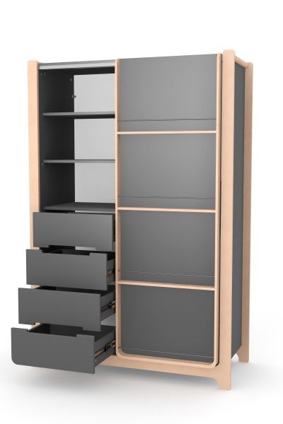 Шкаф Veres Ницца 1200 темно-серый 38.44.2.16