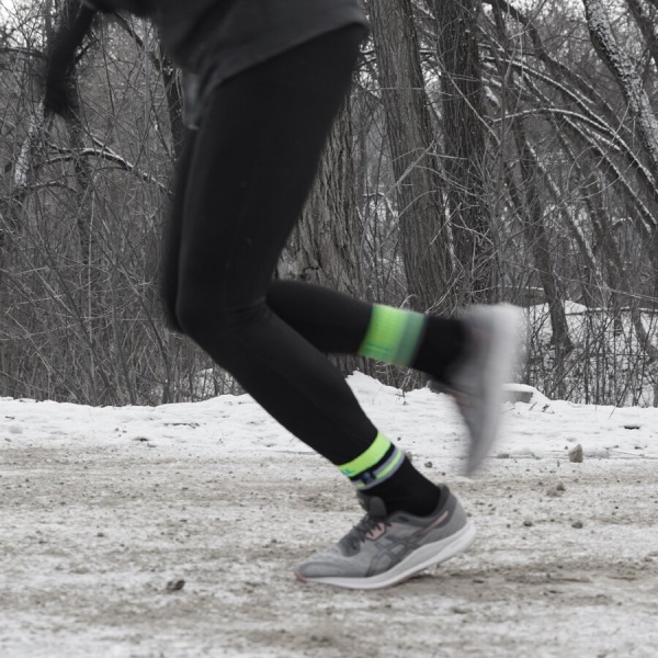 Шкарпетки Dexshell водонепроникні Pro visibility Cycling, р S , з зеленою смугою DS648HVYS р.36-38 [019] Black