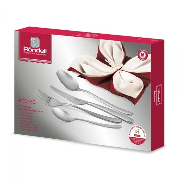 Набор столовых приборов Andrea на 6 персон 24 предмета RD-244 Rondell