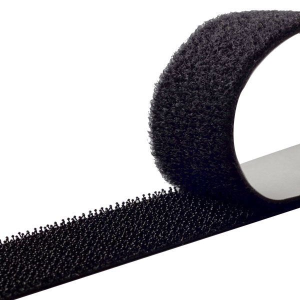 Стрічка-застібка самоклейка HPX ZIP FIX грибок 20 мм чорна