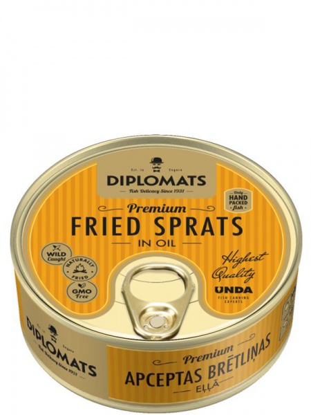 Шпроти смажені ТМ Diplomats в олії 240г