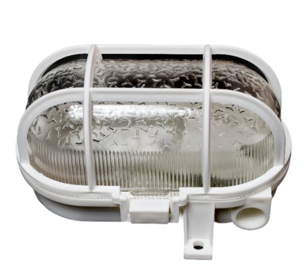 Світильник адміністративний Техноелектропласт НПП-60Вт-003 Овал з решіткою 60 Вт IP65 білий 