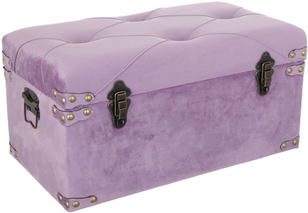Сундук-пуф Велюр лавандовый 57х30х29 см 