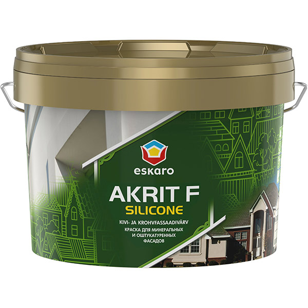 Фарба акрилатна водоемульсійна Eskaro Akrit Fasad Silicone глибокий мат білий 2,7л 3,24кг