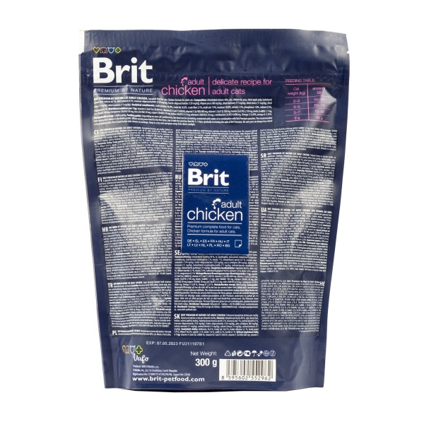 Корм для взрослых котов Brit Premium By Nature с курицей 300 г