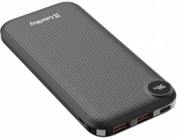 Внешний аккумулятор (Powerbank) ColorWay LCD USB QC3.0 + USB-C PD 22.5W 10000 mAh black (CW-PB100LPI3BK-PDD) 