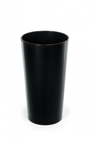Кашпо пластикове Ламела Лілія 300 круглий 17 л чорний глянець (LA546-04) 