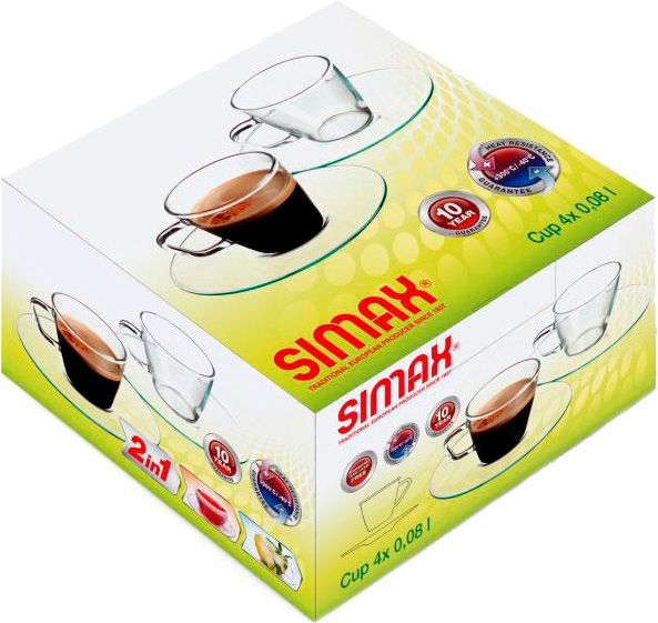 Набор чашек с блюдцами Presso 100 мл 4 шт. Simax