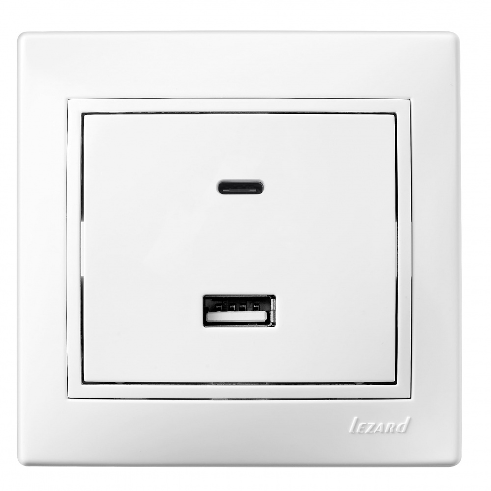 Розетка USB + Type C Lezard Mira білий 701-0202-192TC