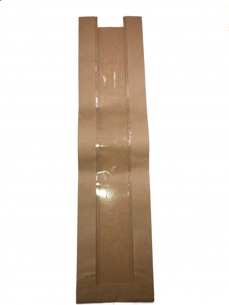 Пакет бумажный Weekend с окном крафт 500х120х60мм 50 шт.