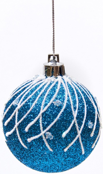Куля новорічна Іскра 100 мм бірюзовий 6544