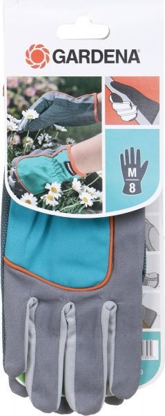Рукавички Gardena садові з покриттям ПВХ крапка M (8) 00203-20,000,00