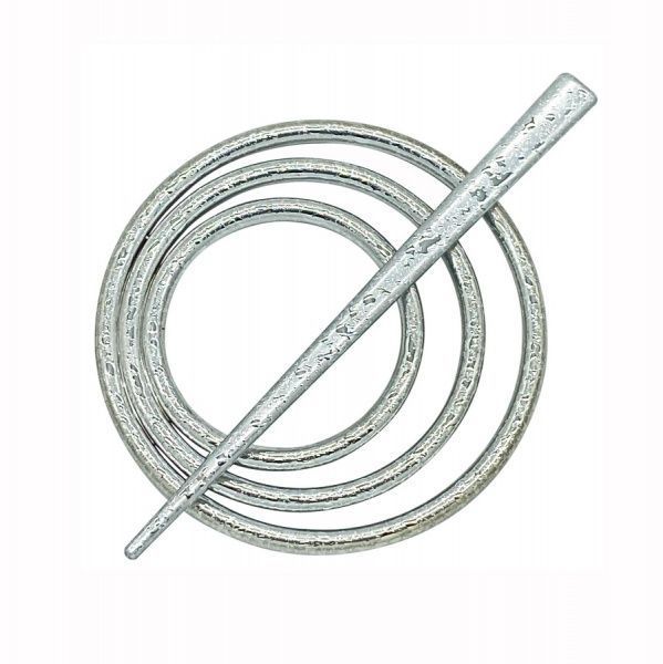 Заколка Круг d90 мм мокрое серебро В0004-2а MISLT