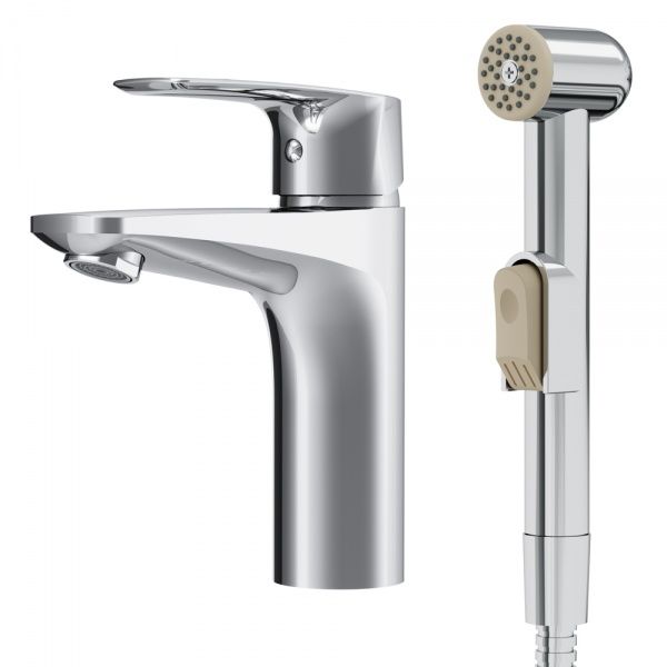 Смеситель для умывальника AM.PM с гигиеническим душем Gem F90E03000