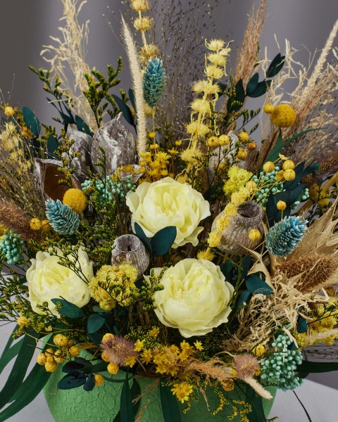 Композиция Floretta интерьерная в кашпо Солнечная романтика 20x20 см